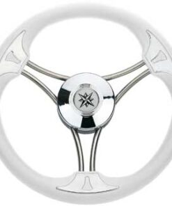Roestvrijstalen Stuurwiel Targa 350mm met Polyurethane Grip Wit