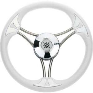Roestvrijstalen Stuurwiel Targa 350mm met Polyurethane Grip Wit