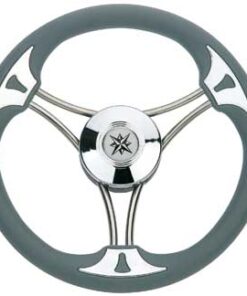 Roestvrijstalen Stuurwiel Targa 350mm met Polyurethane Grip Grijs