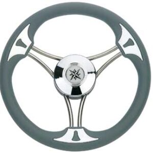 Roestvrijstalen Stuurwiel Targa 350mm met Polyurethane Grip Grijs