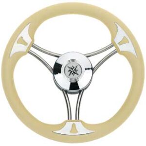 Roestvrijstalen Stuurwiel Targa 350mm met Polyurethane Grip Ivoor
