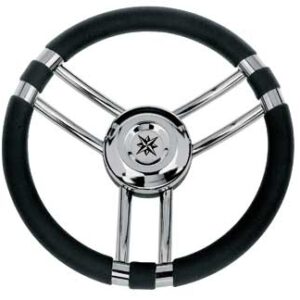 Roestvrijstalen Stuurwiel Ray met Polyurethane Grip Zwart 350mm