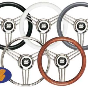 RVS stuurwielen Ultraflex V25 met Polyurethaan Grip Wit 350mm