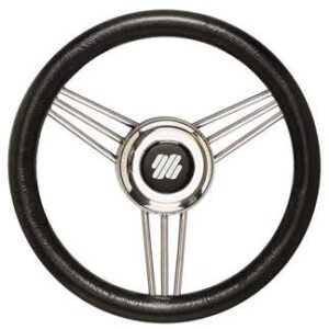 RVS stuurwielen Ultraflex V25 met Polyurethaan Grip Zwart 350mm