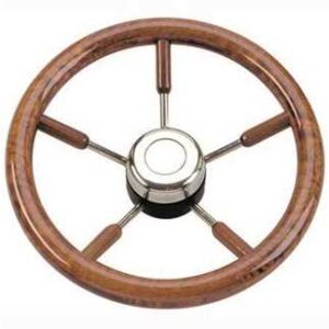Rvs stuur Riviera met Mogano Grip 400mm