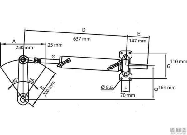 Hydraulische Cilinder Ultraflex uc339-i - Afbeelding 2