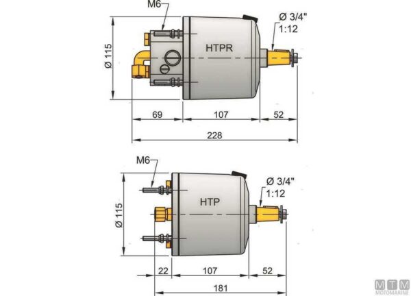 Hydraulische cilinder Vetus MTC 125 - Afbeelding 8
