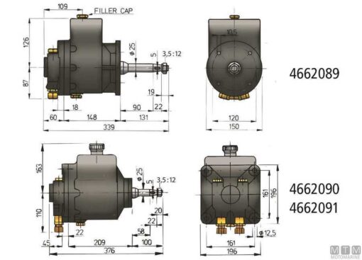Hydraulische cilinder Vetus MT455 - Afbeelding 3