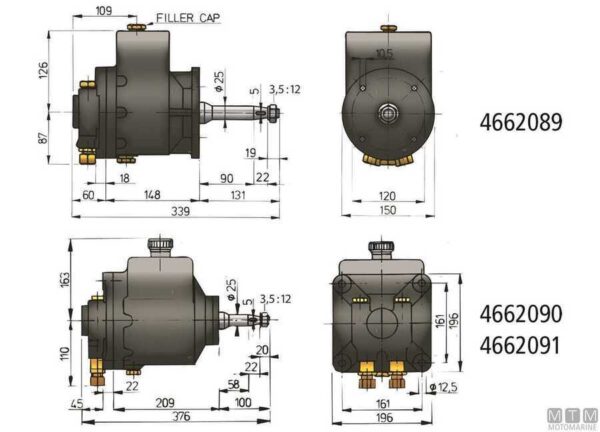 Hydraulische cilinder Vetus MT455 - Afbeelding 3