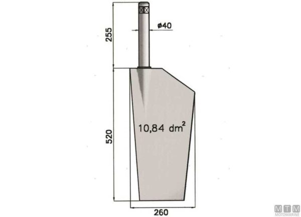 RVS Roer Tor Marine P11 520 x 260mm - Afbeelding 2