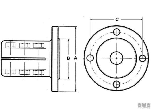 Rigid koppeling 40mm voor Solé Diesel SMI-R/R2/R3 - Afbeelding 2