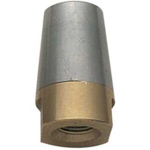 Complete Ogive Anode met geschroefde messing basis voor schacht 50mm