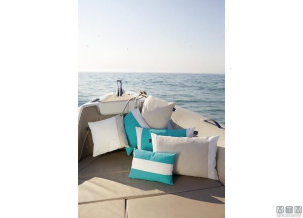 Paar Waterdichte Kussens MB Aqua & Wit - Afbeelding 3