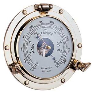 Maritieme Barometer in een Gepolijste Messing Portier 210mm