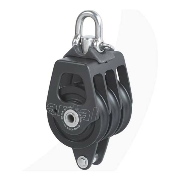 Antal Katrol Drievoudig Blok met Becket 50mm (10mm lijn)