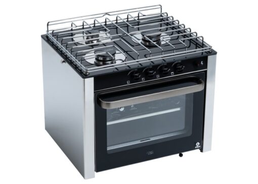 RVS Gas Kookplaat met Oven 3 Branders