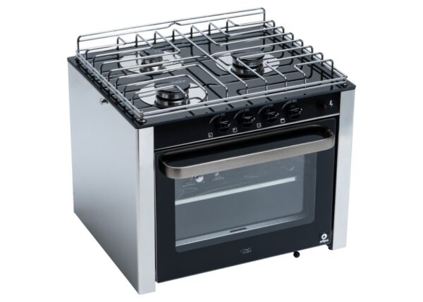 RVS Gas Kookplaat met Oven 3 Branders