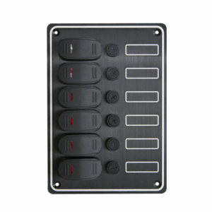 Elektrisch paneel met 6 waterdichte schakelaars 15 amp 135 x H185mm