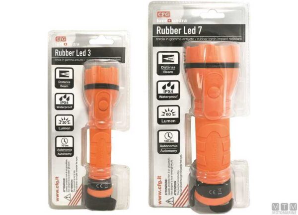 Rubber led zaklamp 7 Leds CFG Marine 202 mm