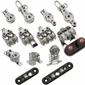 Roestvrijstalen katrol Sprenger Micro Triple met Cam kikker en Becket 19mm voor lijnen tot 6mm