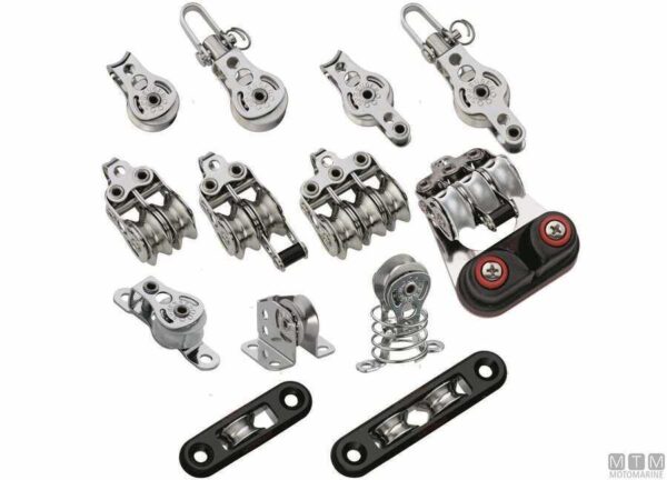 Roestvrijstalen katrol Sprenger Micro Triple met Cam kikker en Becket 19mm voor lijnen tot 6mm