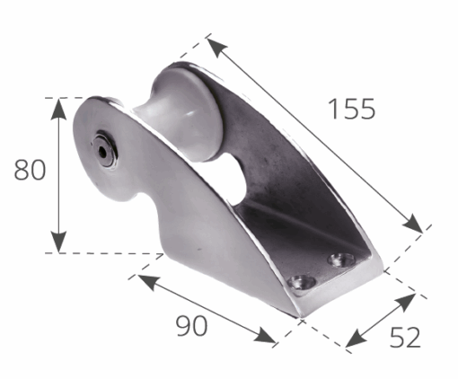 Fix Bow Roller Model Rising 150x7,5mm Roestvrij staal - Afbeelding 2