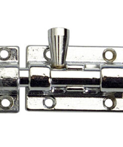 Gladde busgrendel 90x30mm verchroomd messing