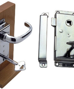 Rim lock Linker Hand 112x46mm Verchroomd Messing Model 4062B
