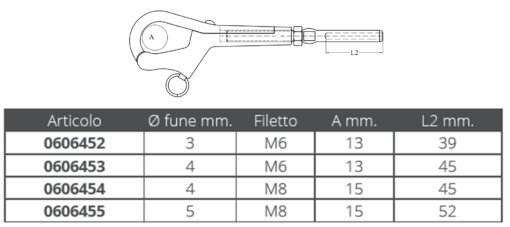 Rvs M8 pelikaanhaken met swage terminal 5mm draad - Afbeelding 2