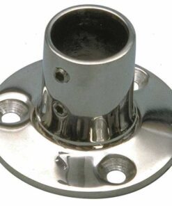 Ronde voet 90 ° recht D22mm roestvrij staal