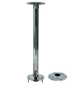 Roestvrijstalen tafelvoetstuk 50mm x H70cm (basis 16cm)