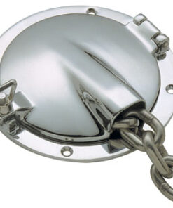 Verchroomd messing ronde Hawsehole 155mm (ketting 6mm)