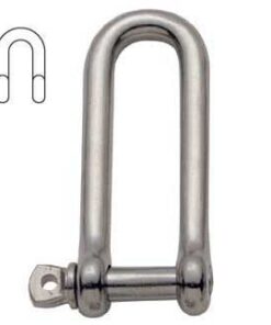 Lange D-schakel 5mm roestvrij staal