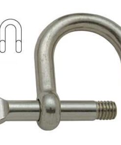 Brede D-schakel 10mm roestvrij staal