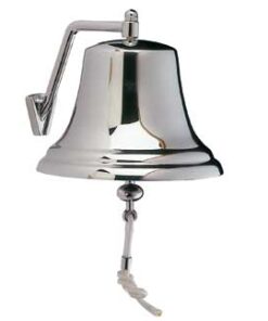 Verchroomde messing bel 200 mm (maritiem goedgekeurd)