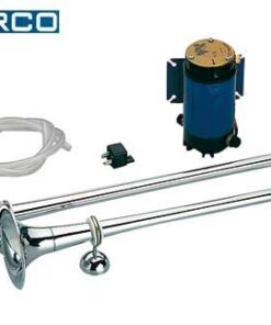 Dubbele Hoorn Verchroomd 600mm Compleet met Compressor 12v