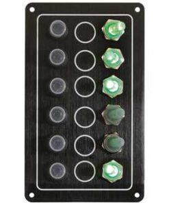 Zwarte elektrische paneel GHOST met 6 schakelaars 100 x H170mm