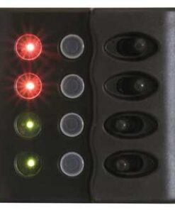 Zwart elektrisch paneel Zoolander met 4 Led schakelaars 98 x H98mm