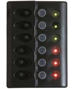 Zwart elektrisch paneel Zoolander met 6 Led schakelaars 98 x H152mm