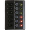 Zwart elektrisch paneel Zoolander met 6 Led schakelaars 98 x H152mm