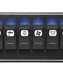 Elektrisch paneel Black Sea met 6 Led waterdichte schakelaars 205 x H102mm