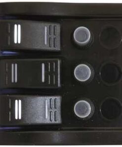 Zwart elektrisch paneel WP-MATIC met 3 led schakelaars 130 x H110mm