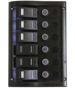 Zwart elektrisch paneel WP-MATIC met 6 led schakelaars 130 x H195mm