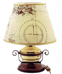 Decoratieve lamp met houten basis 270 x H340 mm