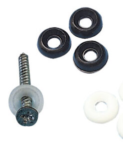 Zwarte kunststof schroefringen 4,5 mm 100 stuks