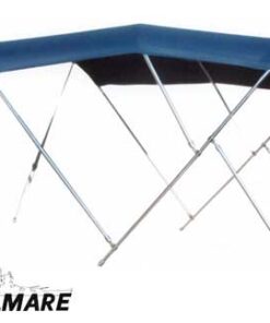 Tessilmare Bimini blauw roestvrij staal 3 bogen 180 x 170 x H140cm