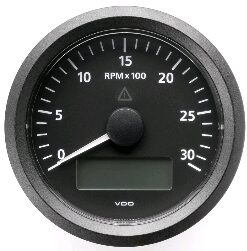 Toerentalmeter met uurmeter VDO View-Line 12V 3000 RPM 85mm Zwart
