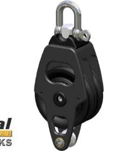 Antal Katrol Dubbel Blok met Becket + Cam 60mm voor 12mm lijn