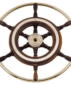 Mahogany helmsmann stuurwiel met roestvrijstalen grip 500mm