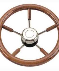 Rvs stuur Riviera met Mogano Grip 400mm